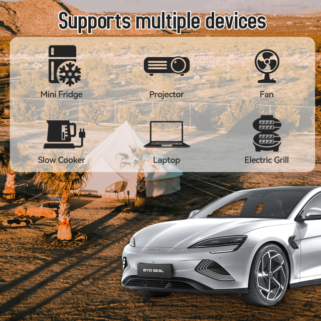 MCEVKELN V2L Adapter Type 2 EV Charging Cable Adapter, Vehicle to Load Adapter Suitable for BYD MG Hyundai IONIQ 5 V2L Adapter EV Discharger to Charge Laptop Projector Kettle, Outdoor Power Station