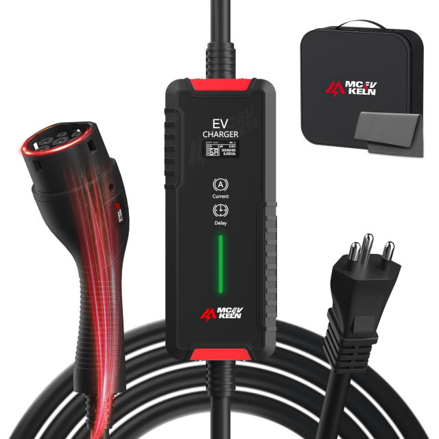MCEVKELN Type3 Portable EV Charger 3.5KW | 20A plug |Adjustable Current 6~16A | 5M Charging Cable Compatible with IEC 62196-2 BYD GWM Volvo Electric Vehicles