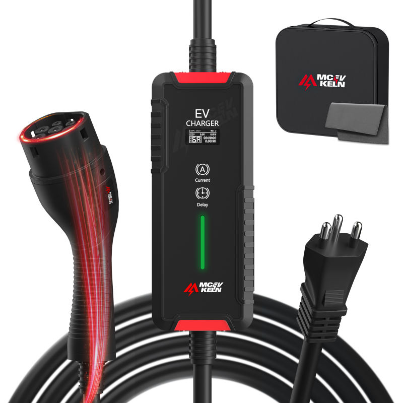 MCEVKELN Type3 Portable EV Charger 3.5KW | 20A plug |Adjustable Current 6~16A | 5M Charging Cable Compatible with IEC 62196-2 BYD GWM Volvo Electric Vehicles
