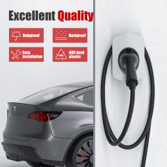 MCEVKELN Type 2 EV Charger Holder, EV Car Charging Cable Organizer | Nozzle-Holster Dock | Plug Wall Mount | Screws | Black & Silver & White Optional | Electric Vehicle Holder Compatible with Tesla/MG/Audi/Flat//BMW/VW/Polestar