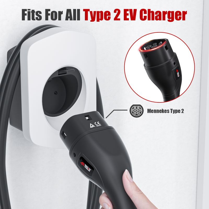 MCEVKELN Type 2 EV Charger Holder, EV Car Charging Cable Organizer | Nozzle-Holster Dock | Plug Wall Mount | Screws | Black & Silver & White Optional | Electric Vehicle Holder Compatible with Tesla/MG/Audi/Flat//BMW/VW/Polestar