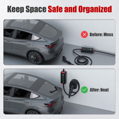 MCEVKELN Type 2 EV Charger Holder, EV Car Charging Cable Organizer | Nozzle-Holster Dock | Plug Wall Mount | Screws | Black & Silver & White Optional | Electric Vehicle Holder Compatible with Tesla/MG/Audi/Flat//BMW/VW/Polestar