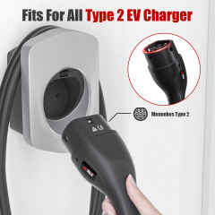 MCEVKELN Type 2 EV Charger Holder, EV Car Charging Cable Organizer | Nozzle-Holster Dock | Plug Wall Mount | Screws | Black & Silver & White Optional | Electric Vehicle Holder Compatible with Tesla/MG/Audi/Flat//BMW/VW/Polestar