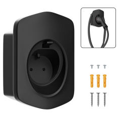 MCEVKELN Type 2 EV Charger Holder, EV Car Charging Cable Organizer | Nozzle-Holster Dock | Plug Wall Mount | Screws | Black & Silver & White Optional | Electric Vehicle Holder Compatible with Tesla/MG/Audi/Flat//BMW/VW/Polestar