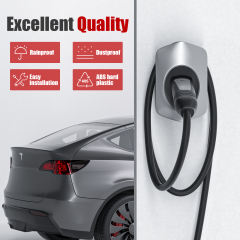 MCEVKELN Tesla Charger Holder, Car Tesla Charging Cable Organizer | Nozzle-Holster Dock | Wall Mount | Screws | NACS | Black & Silver Optional | Electric Vehicle Holder & Wall box Accessories for Tesla Owners