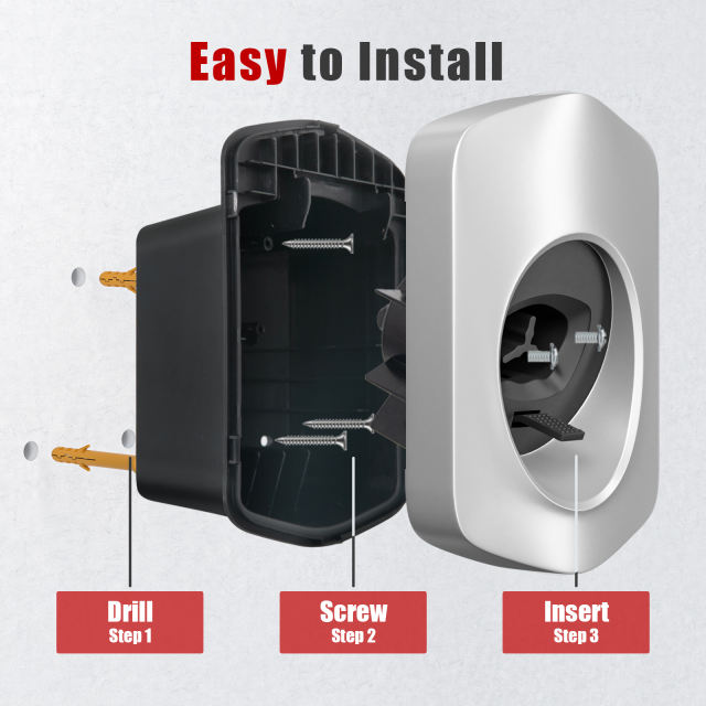 MCEVKELN Tesla Charger Holder, Car Tesla Charging Cable Organizer | Nozzle-Holster Dock | Wall Mount | Screws | NACS | Black & Silver Optional | Electric Vehicle Holder & Wall box Accessories for Tesla Owners