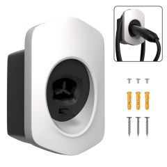 MCEVKELN Tesla Charger Holder, Car Tesla Charging Cable Organizer | Nozzle-Holster Dock | Wall Mount | Screws | NACS | Black & Silver Optional | Electric Vehicle Holder & Wall box Accessories for Tesla Owners