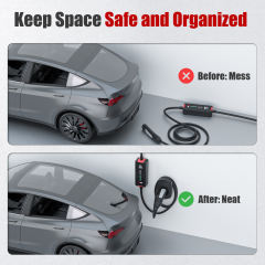 MCEVKELN Tesla Charger Holder, Car Tesla Charging Cable Organizer | Nozzle-Holster Dock | Wall Mount | Screws | NACS | Black & Silver Optional | Electric Vehicle Holder & Wall box Accessories for Tesla Owners