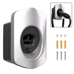 MCEVKELN Tesla Charger Holder, Car Tesla Charging Cable Organizer | Nozzle-Holster Dock | Wall Mount | Screws | NACS | Black & Silver Optional | Electric Vehicle Holder & Wall box Accessories for Tesla Owners