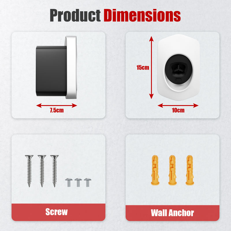 MCEVKELN Tesla Charger Holder, Car Tesla Charging Cable Organizer | Nozzle-Holster Dock | Wall Mount | Screws | NACS | Black & Silver Optional | Electric Vehicle Holder & Wall box Accessories for Tesla Owners