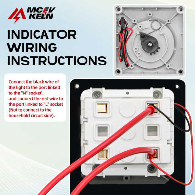 MCEVKELN 32 Amp Power Inlet Box | Pre-Drilled for 3 Round Pin Industrial Plug | IP66 | Flame Retardant | 7200 Watts with Indicator Light