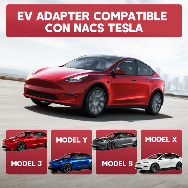 Type 2 to NACS EV Charging Adapter | Compatible with US Tesla