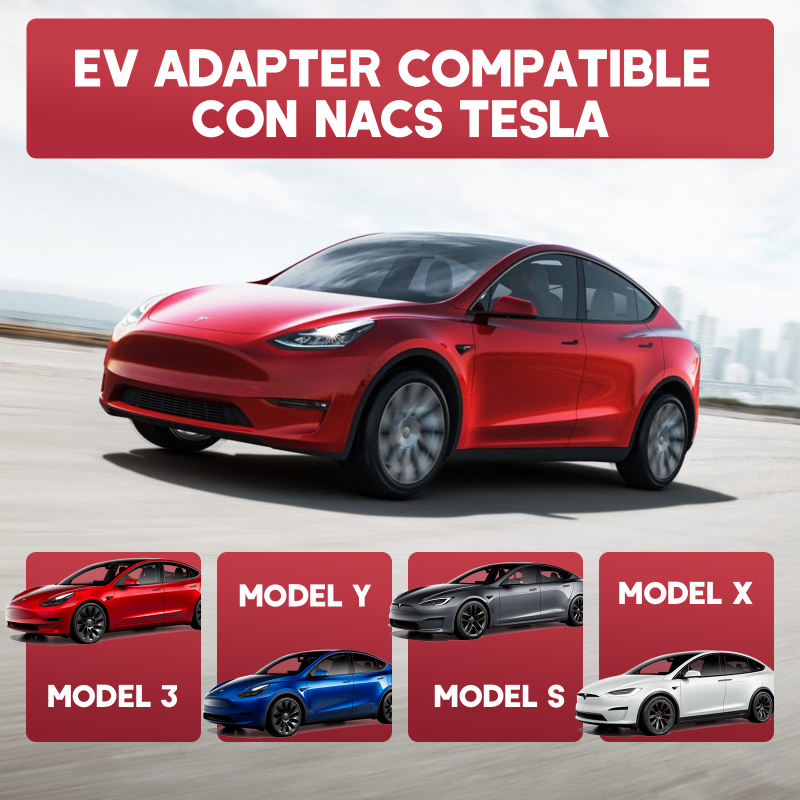 Type 2 to NACS EV Charging Adapter | Compatible with US Tesla