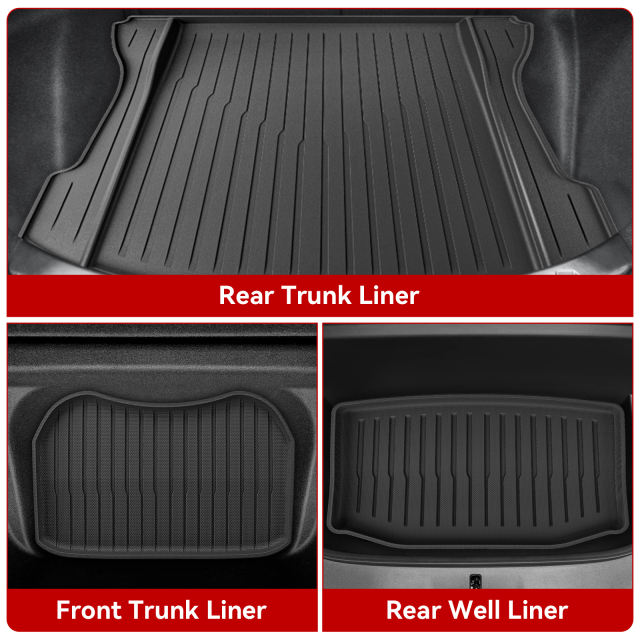 2024 Model 3 Highland TPE Floor & Cargo Mats, Anti-Slip & Waterproof