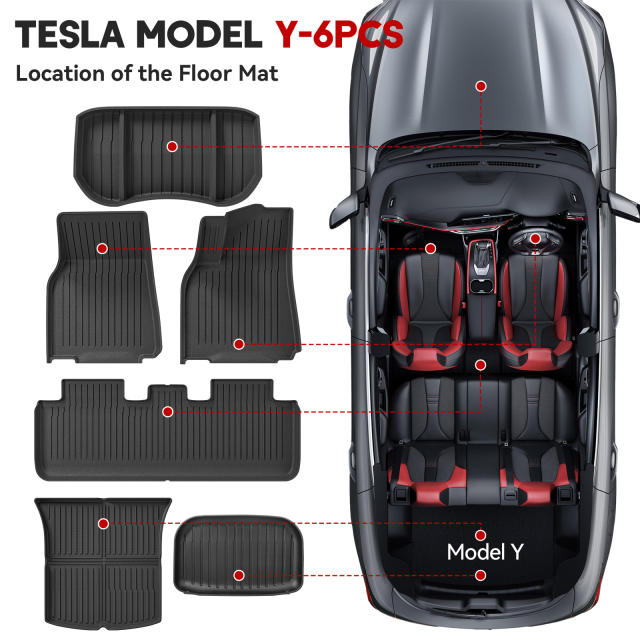 Tesla Model Y Floor Mats 2020-2024 | Custom Fit All-Weather TPE Cargo Liner【Australia Only】
