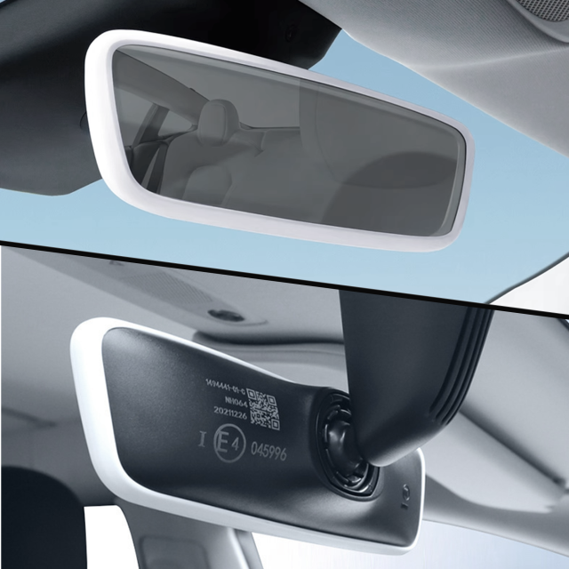 Silicone Screen & Mirror Frame for Tesla Model 3/Y (2017-2024), White