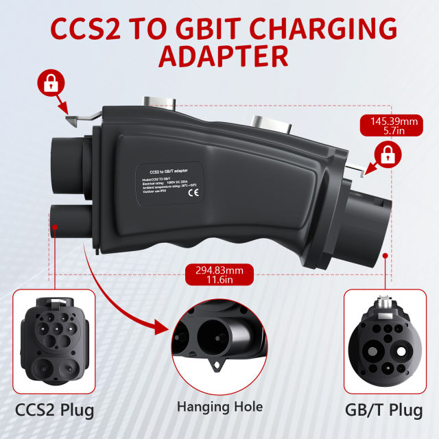 CCS2 to GB/T Adapter for EV Fast Charging, 250A 1000V Connector