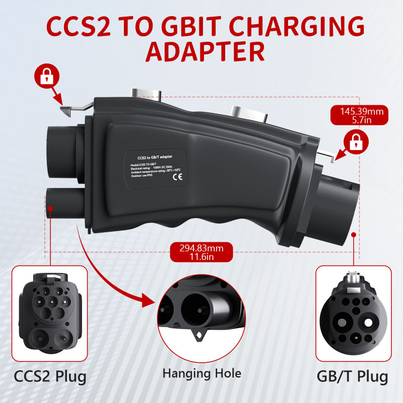 CCS2 to GB/T Adapter for EV Fast Charging, 250A 1000V Connector