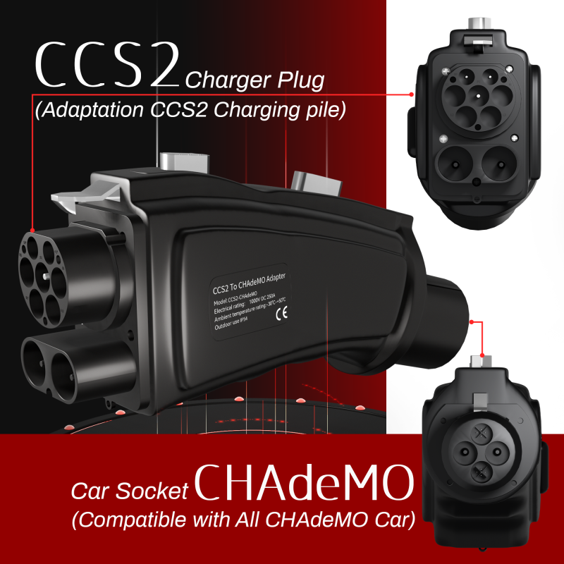 CCS2 to CHAdeMO DC Fast EV Charging Adapter 1000V 250A