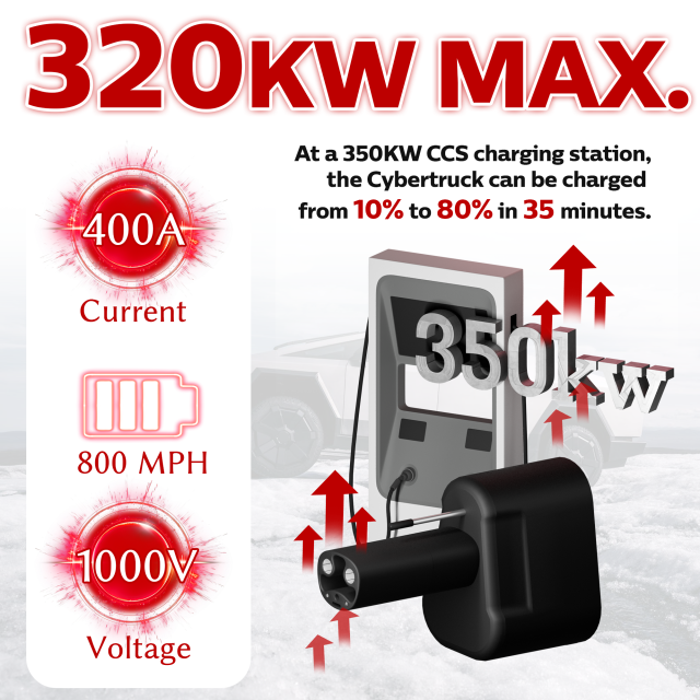 CCS1 to NACS Adapter for cybertruck (400A/1000V)