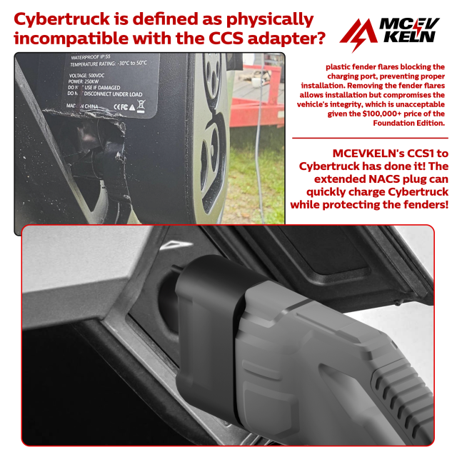 CCS1 to NACS Adapter for Cybertruck (400A/1000V)