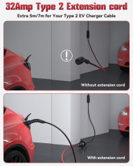 Type 2 EV Charging Extension Cable 5M/7M Optional