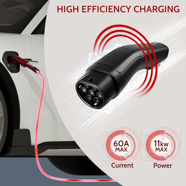 Tesla NACS to Type 2 Adapter for 60A AC Charging