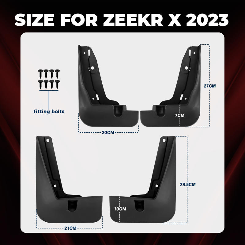 4PCS  Mud Flaps Splash Guards for for ZEEKR X 2023  Mudguard Fender