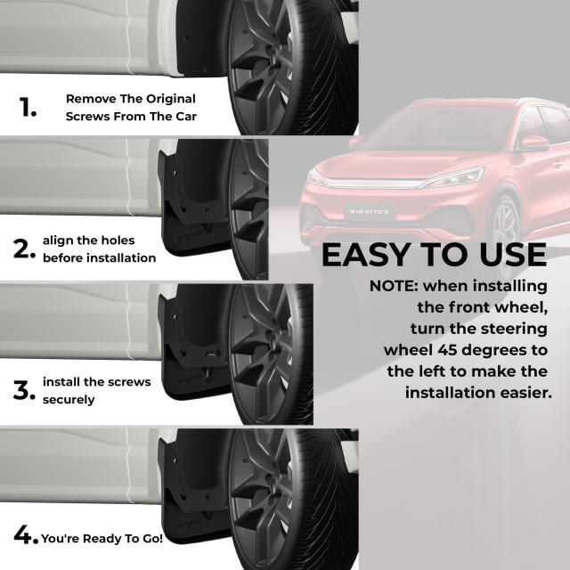 4PCS  Mud Flaps Splash Guards for for Atto3 YUAN PLUS 2022+ Mudguard Fender