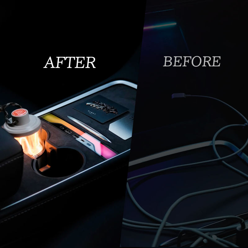 USB Charger Console Led Light  Multi Port for 2021 2022 2023 2024 Tesla Model 3/Y