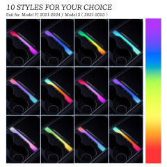 USB Charger Console Led Light  Multi Port for 2021 2022 2023 2024 Tesla Model 3/Y