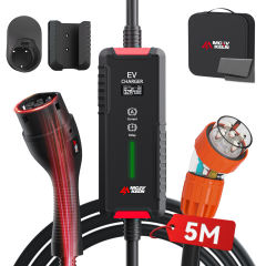 Portable Type 2 EV Charger 6A-32A with Australian 5 pin Plug, IP65 Rated, 5M Cable With Carry Bag