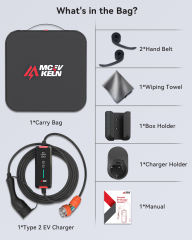 Portable Type 2 EV Charger 6A-32A with Australian 5 pin Plug, IP65 Rated, 5M Cable With Carry Bag