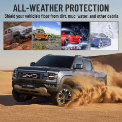 2024 BYD Shark 6 Car Floor Mats   4PC Full Set TPE All-Weather Mats, Front & Rear Seat + Boot Liner, Anti-Slip Waterproof Protection