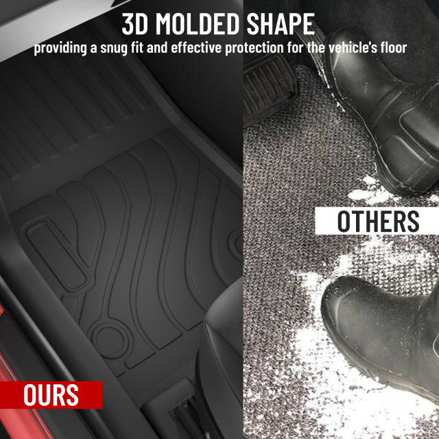 2024 BYD Shark 6 Car Floor Mats   4PC Full Set TPE All-Weather Mats, Front & Rear Seat + Boot Liner, Anti-Slip Waterproof Protection