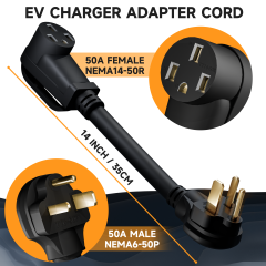 NEMA 6-50P to 14-50R EV Charger Adapter Cord, 125V/250V 3 Prong Welder Outlet Male Plug to 50 Amp 4 Prong Female
