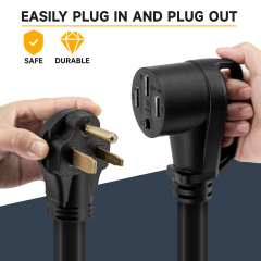 NEMA 6-50P to 14-50R EV Charger Adapter Cord, 125V/250V 3 Prong Welder Outlet Male Plug to 50 Amp 4 Prong Female