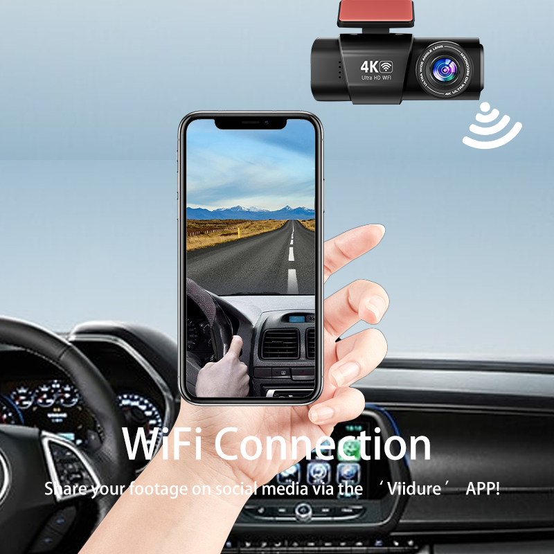 Dash Cam Front Rear, 4K/2.5K Full HD Dash Camera for Cars with 128G Card, Built-in Wi-Fi GPS