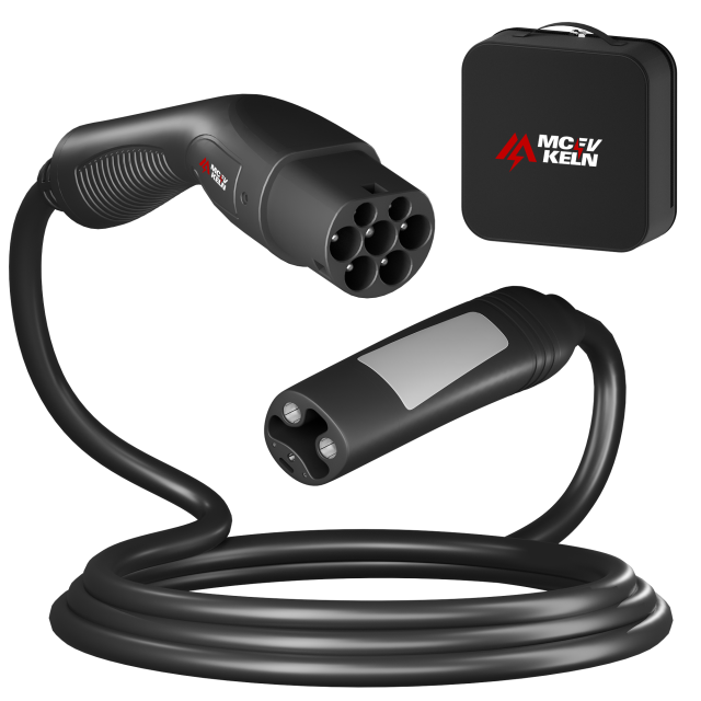 MCEVKELN Type 2 to NACS EV Charging Cable for Tesla Model 3/Y/X/S/Cybertruck - 32A Max, 7.2kw, 1Phase