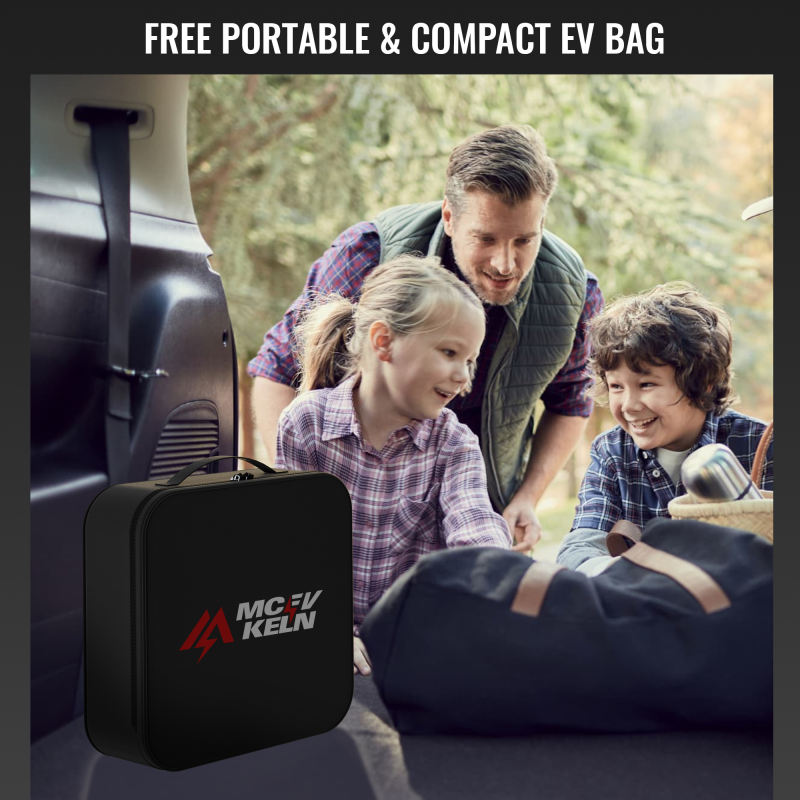 Portable Type 2 EV Charger 10A with UK Plug, IP65 Rated 10M Cable Optional With Carry Bag