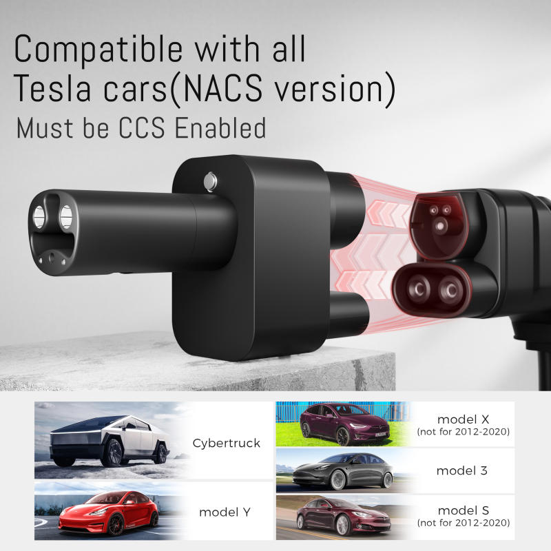 CCS2 to NACS Fast Charging Adapter for Tesla Cybertruck & 2021+ NACS Tesla Models