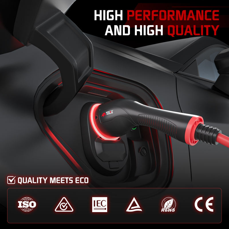 Type 2 to Type 2 EV Charging Cable, 5M, 7kW/11kW/22kW, For Electric & Hybrid Cars