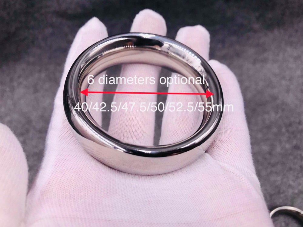 Smooth Wide Cock Ring With Curve Edge,Stainless Steel Scrotum Ring 6 Diameters Optional