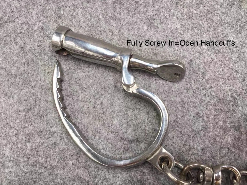 Adjustable Stainless Steel Horseshoe Handcuffs Metal Bondage Gear