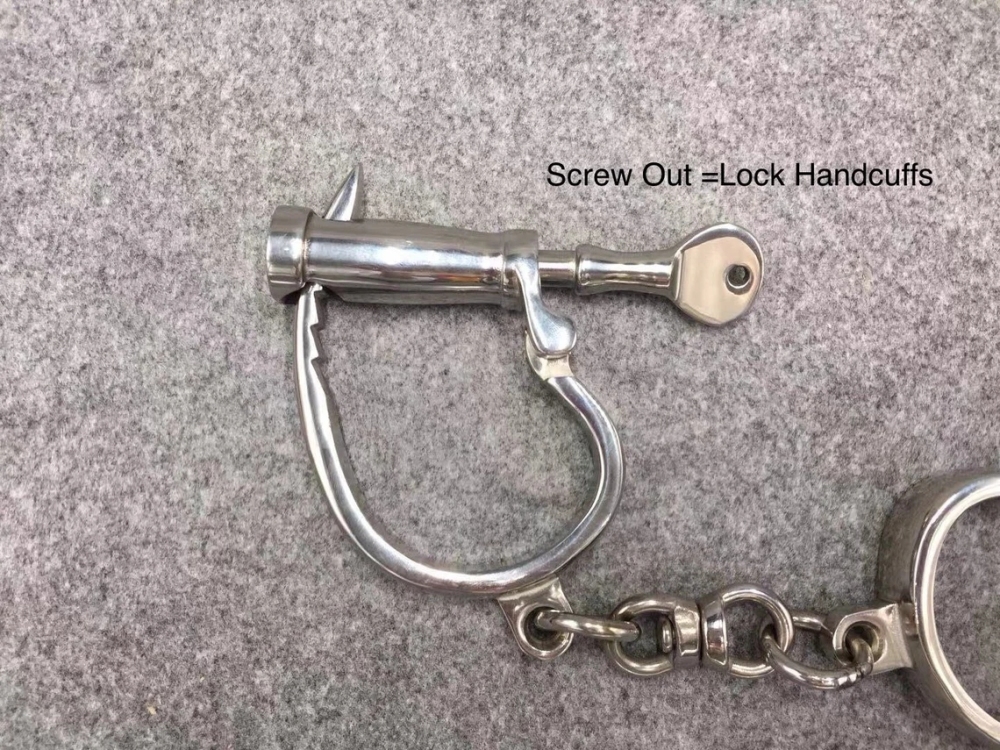 Adjustable Stainless Steel Horseshoe Handcuffs Metal Bondage Gear