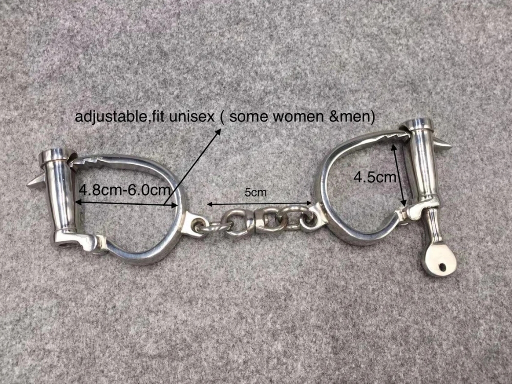 Adjustable Stainless Steel Horseshoe Handcuffs Metal Bondage Gear