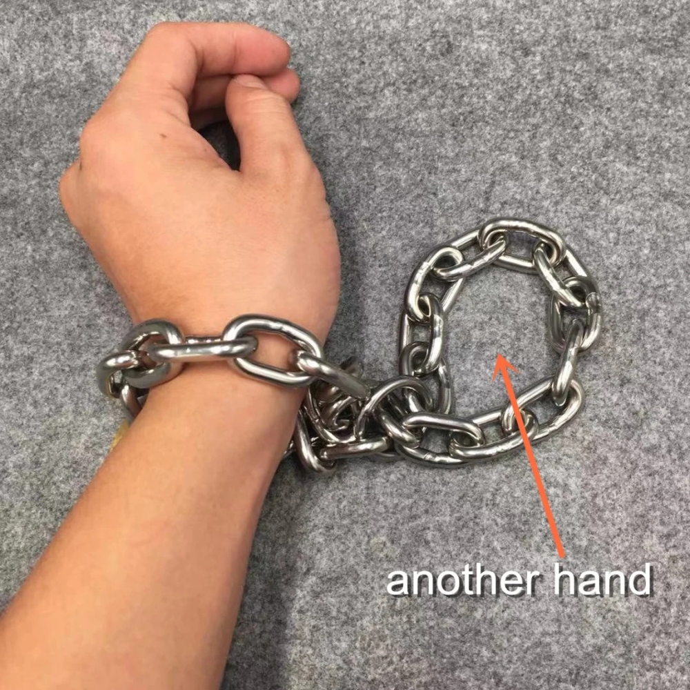 Unisex Size Ajustable Stainless Steel Chain Handcuffs