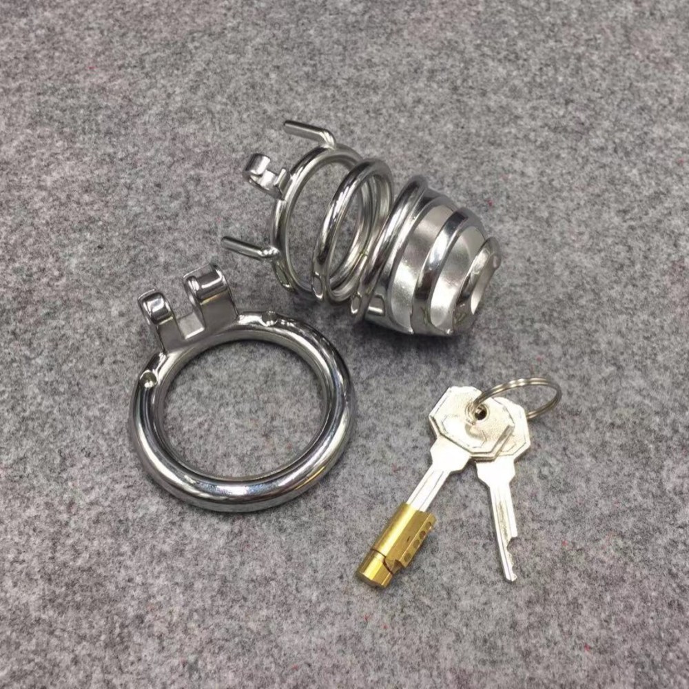 Easy To Pee Design Cock Cage Stealth Lock Stainless Steel Chastity Cage,Can Make 3 Lengths