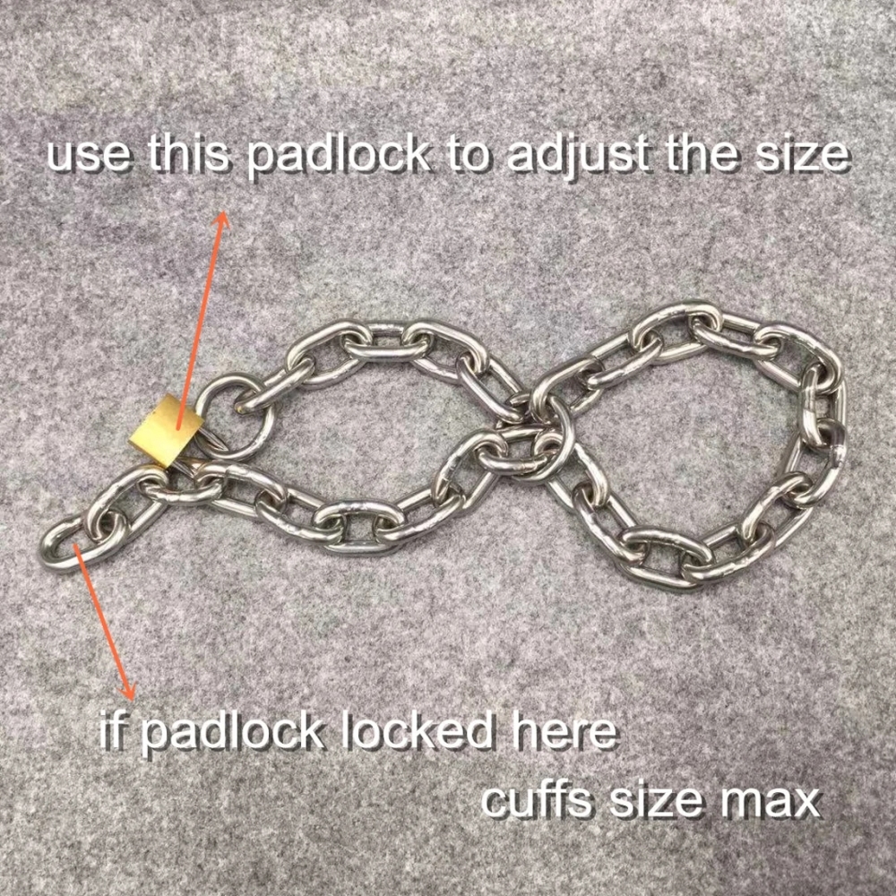 Unisex Size Ajustable Stainless Steel Chain Handcuffs