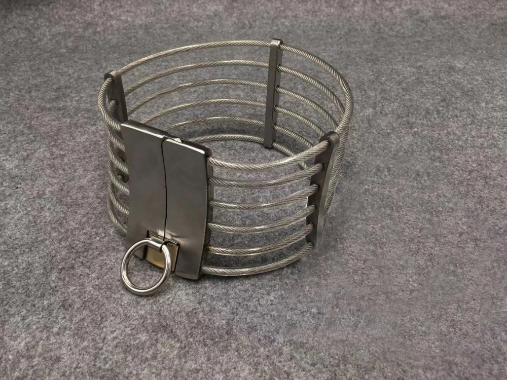 Stainless Steel High Neck Collar BDSM Bondage Gear Device